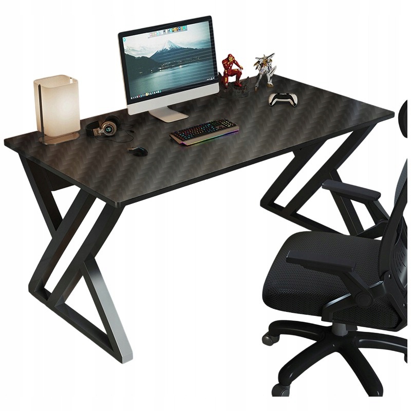 Černý Moderní Herní Počítačový Stůl Pro Hráče, Loftový Stůl