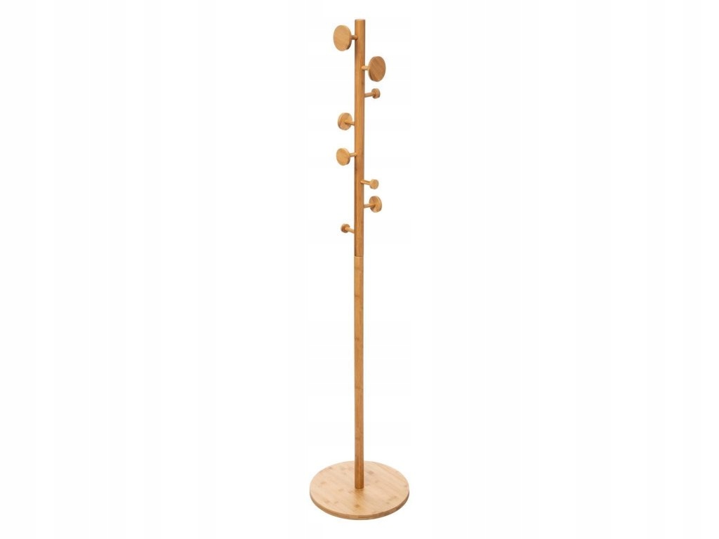 Věšák na chodbu, bambusový, 8 háčků