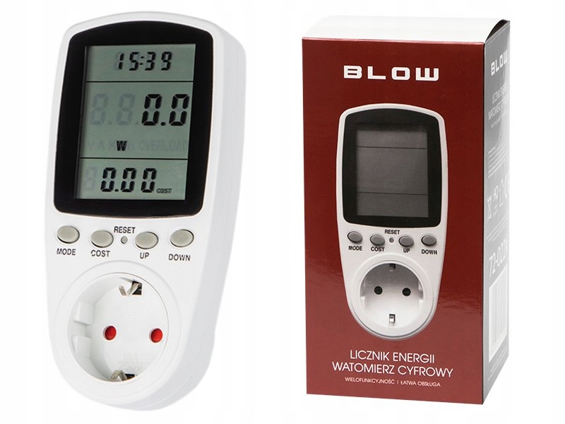 MIERNIK ZUŻYCIA PRĄDU WATOMIERZ MOCY ENERGII 16 A 3600 W
