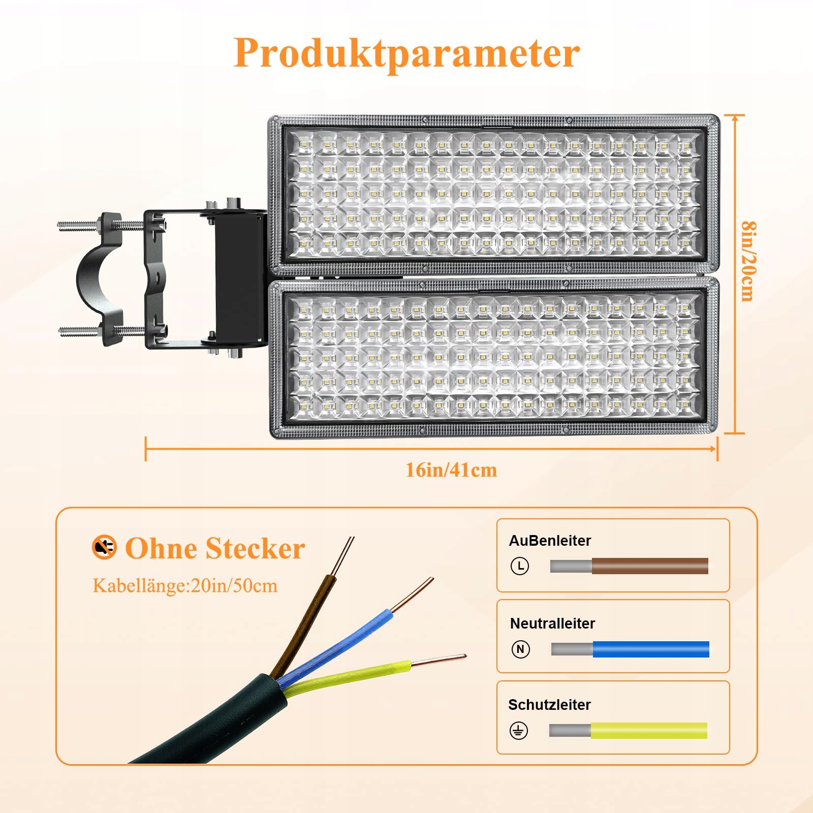 Lampa LED Zewnętrzna Regulowana Dwugłowicowa | 200W 28000lm IP67 SUFUYA — miniatura 7