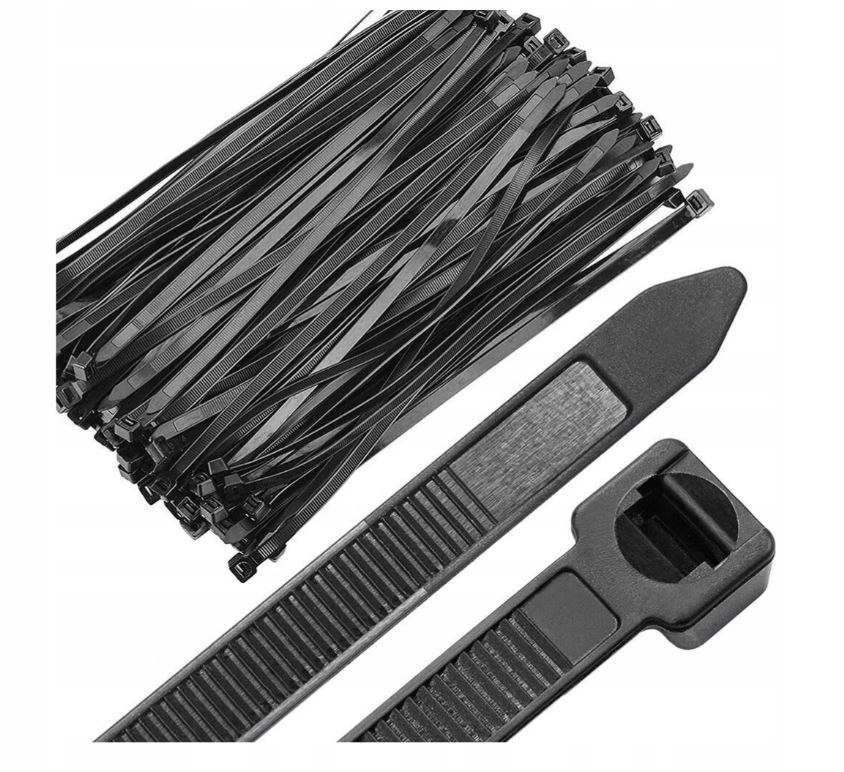 OPASKI ZACISKOWE 100 SZT TRYTKI TRYTYTKI CZARNE 2,5 X 100mm Materiał tworzywo sztuczne