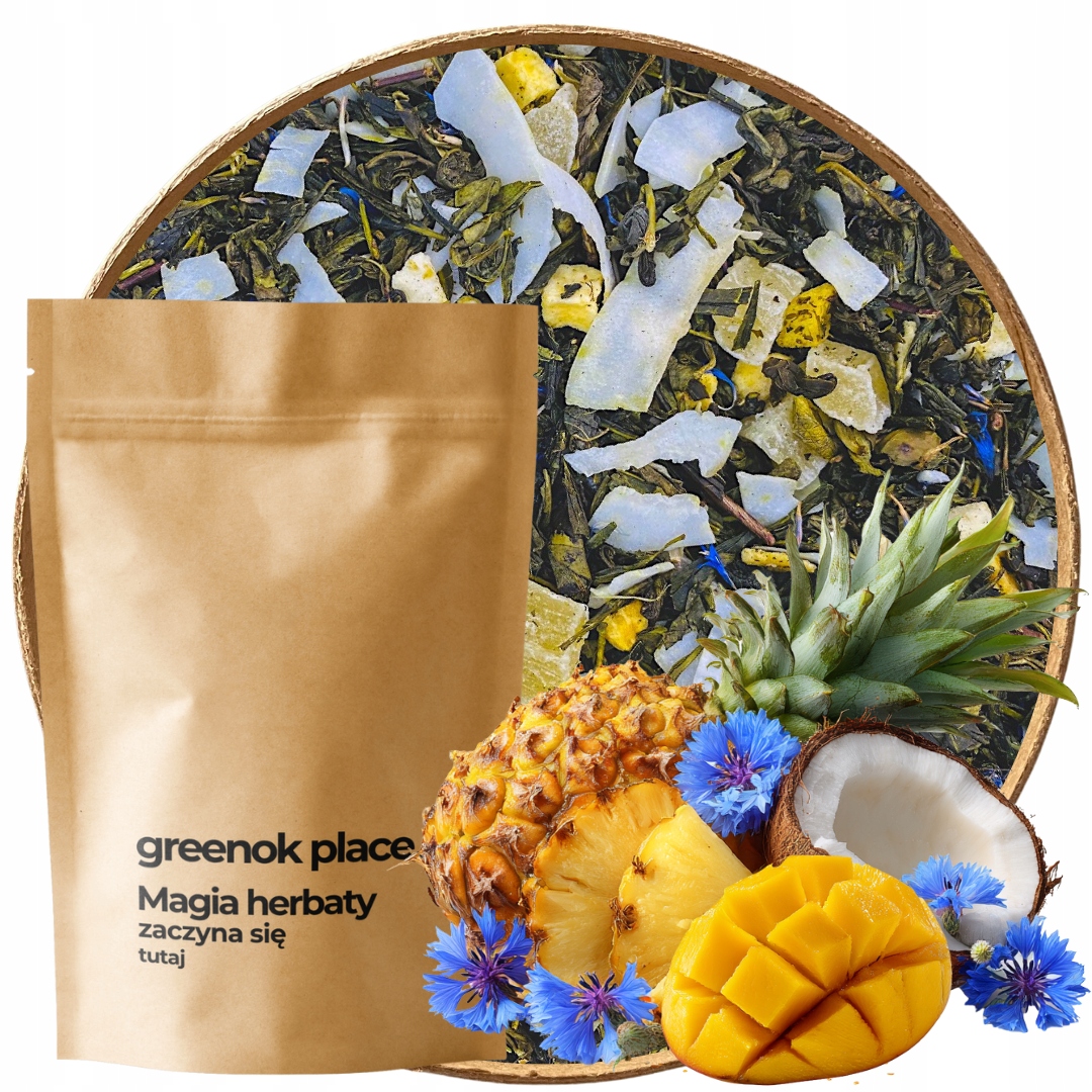 Levně Čaj zelený Tropický Ostrov 1000 g mango kokos exotická Kvalita