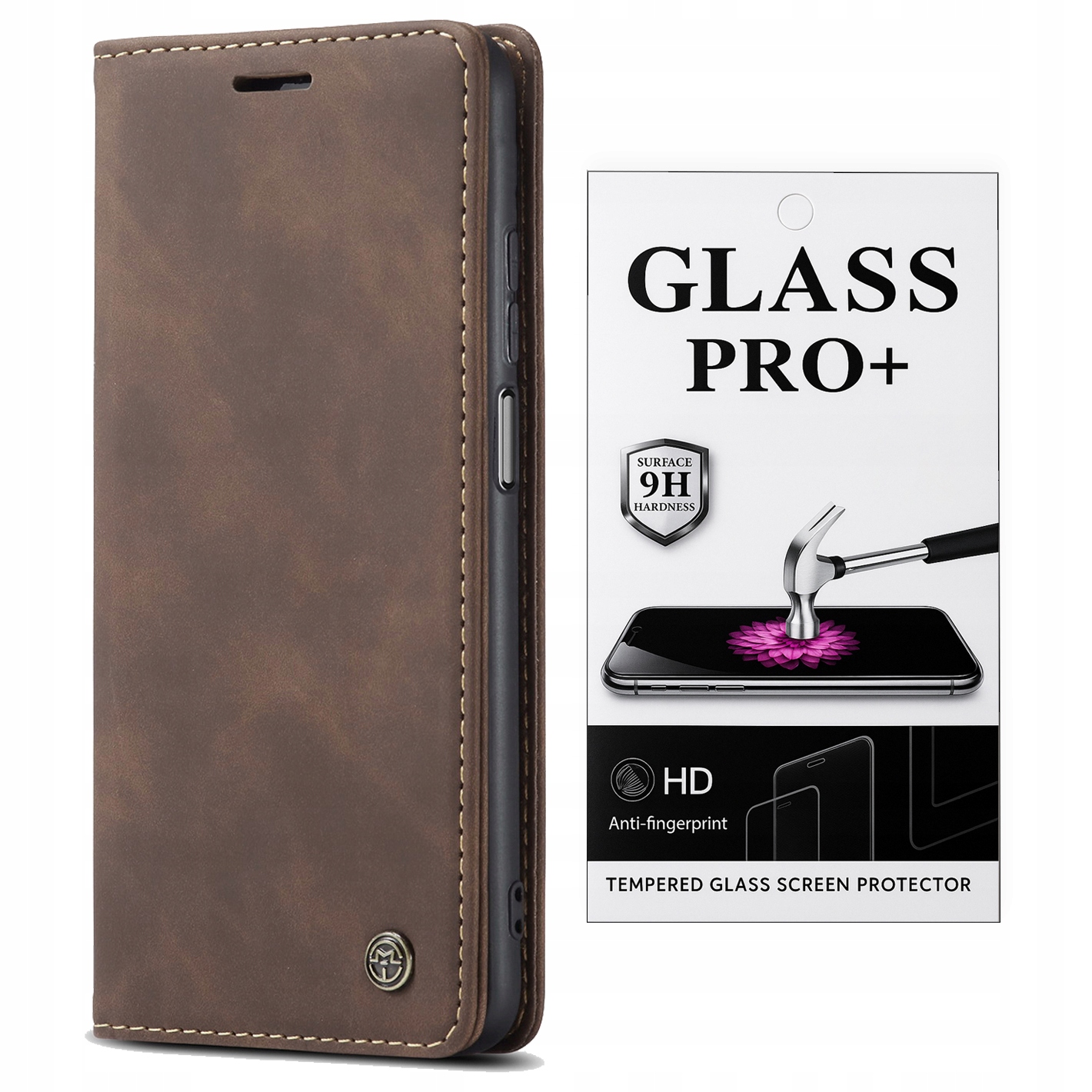 Skórzane Etui z Klapką do Samsung Galaxy A26 Brązowy Szkło