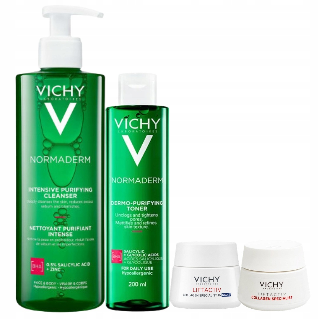 Vichy Normaderm Phytosolution Zestaw Żel oczyszczający 400ml Tonik 200ml
