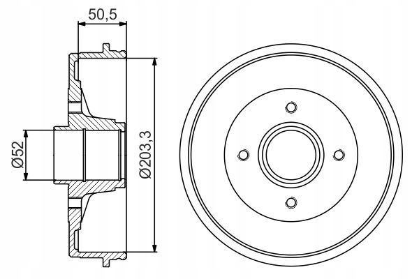 2x BĘBEN HAMULCOWY TYŁ Z ŁOŻYSKIEM Producent części Bosch