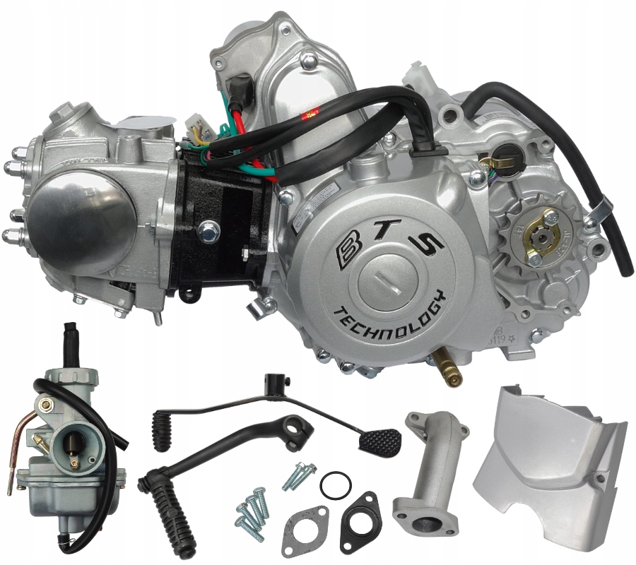 SILMOR038 - Горизонтальный двигатель 139fmb 4 Скорость 50cc 4T серебро
