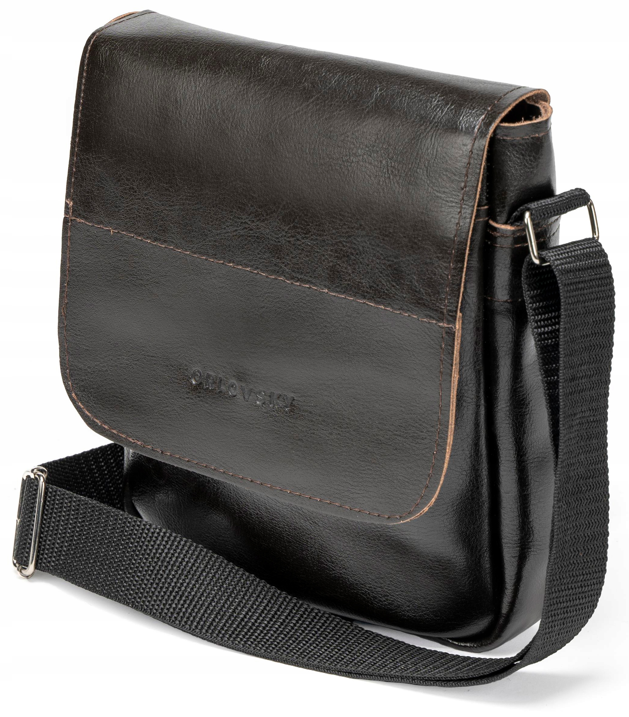 Pánská kožená ledvinka přeslička reportáž kabelka přes rameno Orlovsky hnědá