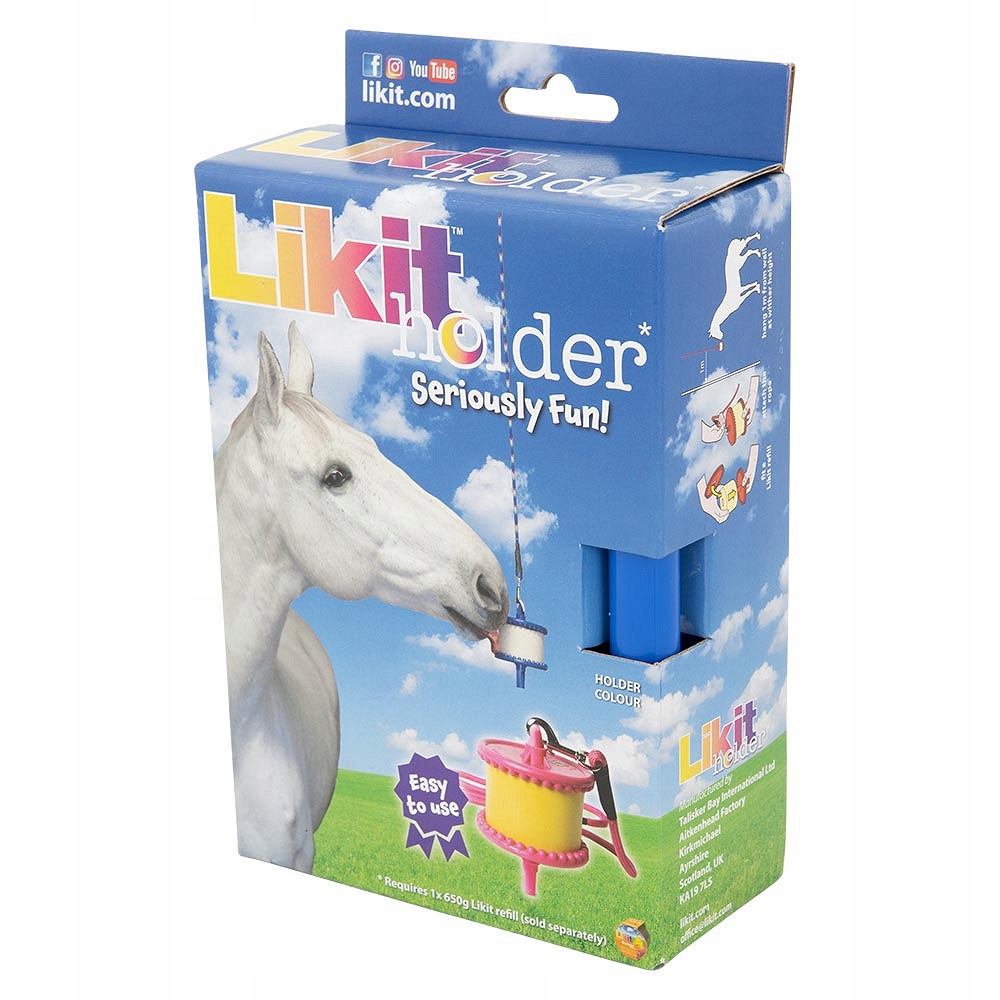 Likit Holder Blue niebieski uchwyt lizawki dla koni horse toy