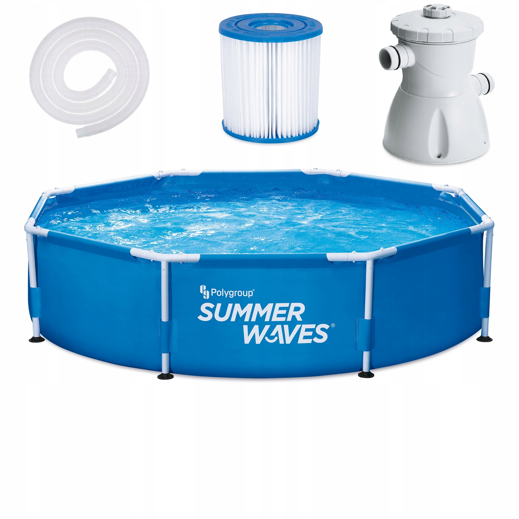 Basen stelażowy okrągły Polygroup Limited 244 x 66 cm