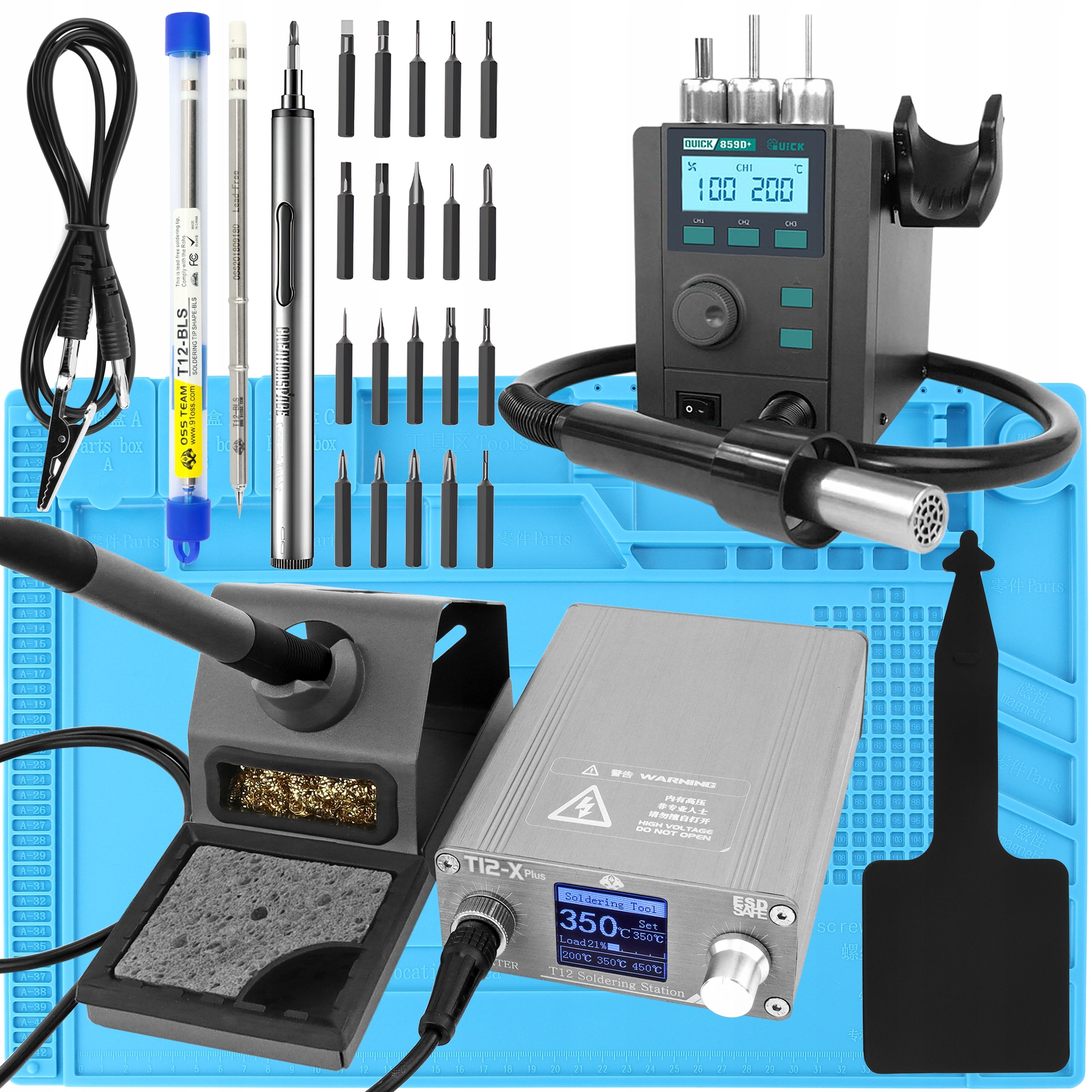 Pájecí Sada Stanice Oss Team T12-X Plus Quick 859D, Šroubovák A Podložka