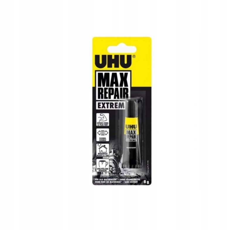 KLEJ POLIMEROWY UHU MAX REPAIR 8 ML Do napraw