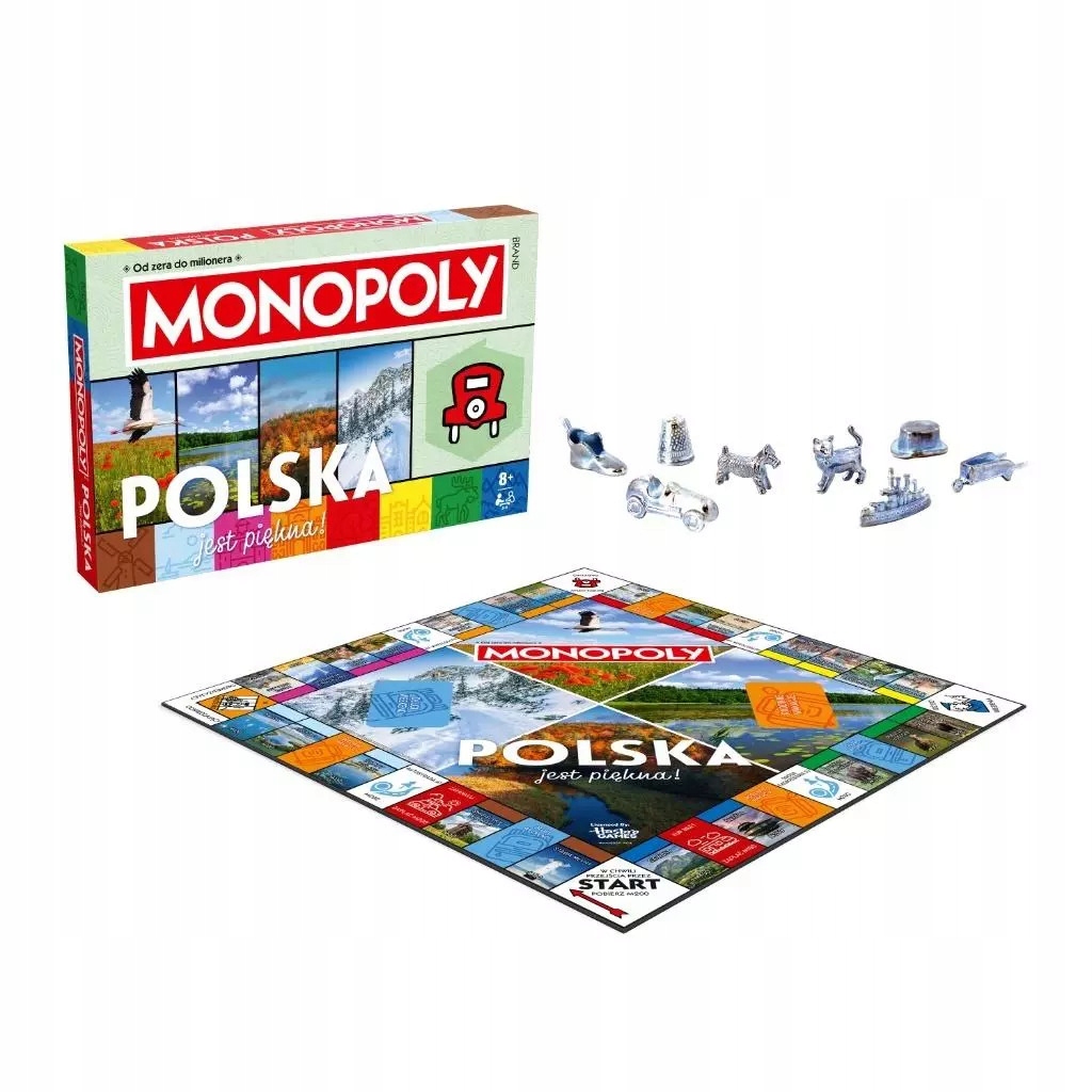 Monopoly Polska jest piękna gra planszowa rodzinna 8+ polskie miasta edycja