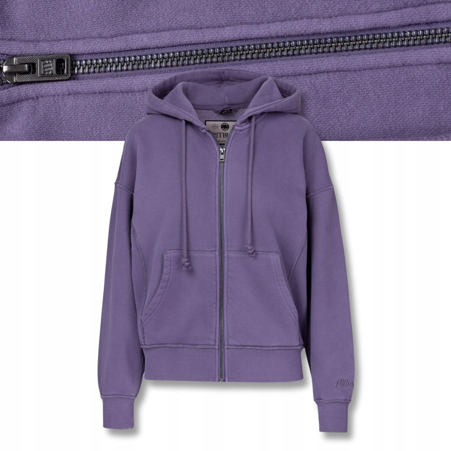 Dámská mikina s kapucí Pitbull s kapucí Rozepínací Mikina volný střih a pohodlná