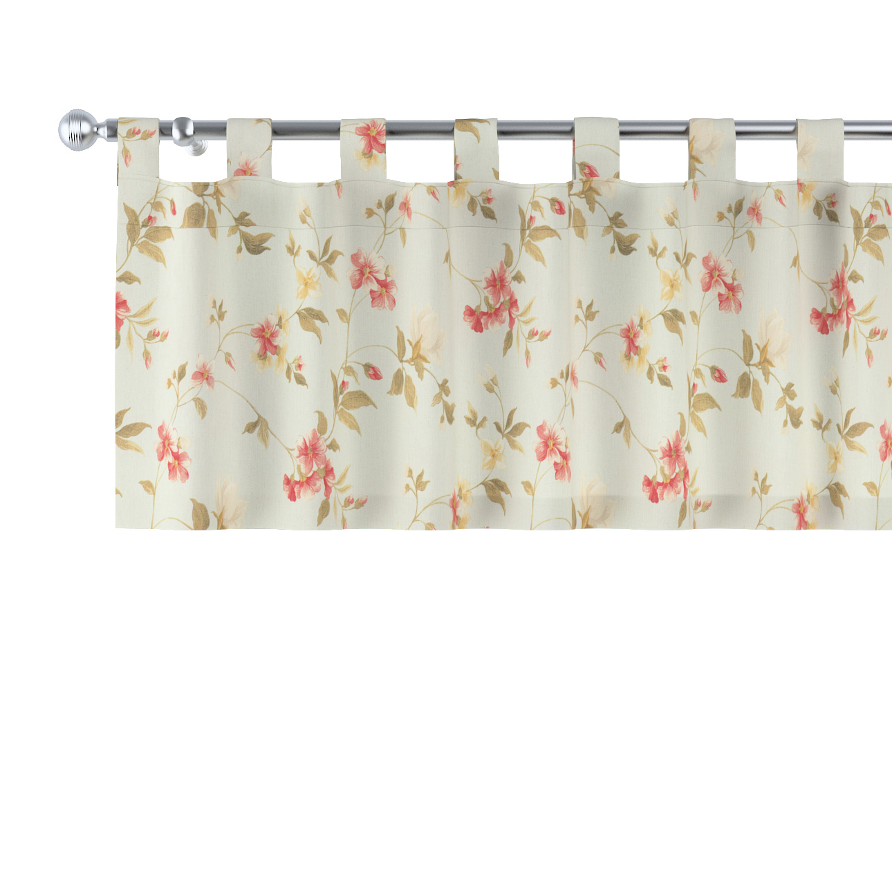 Lambrequin na trakoch 390x40 kvety na svetlomodrom pozadí