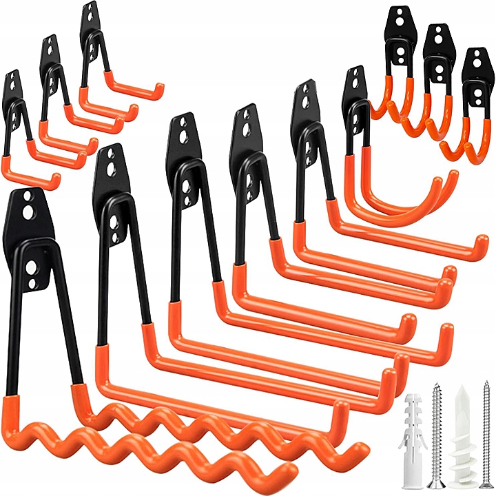 12 Ks Sada Garážových Háků Dvojité Nástěnné Držáky Do Garáže Odolné