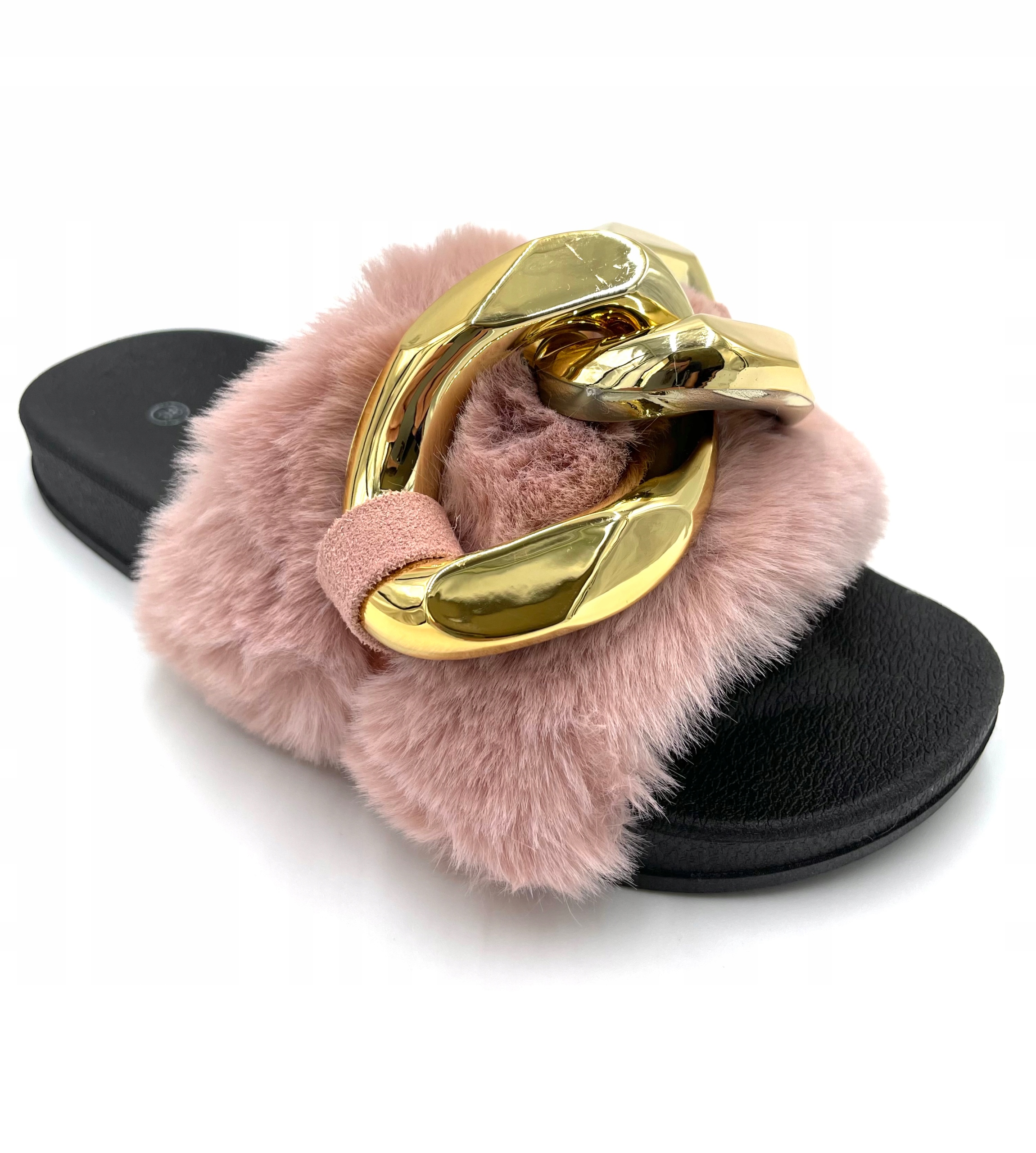 

Klapki Kapcie Damskie Z Futerkiem Łańcuch Róż 38