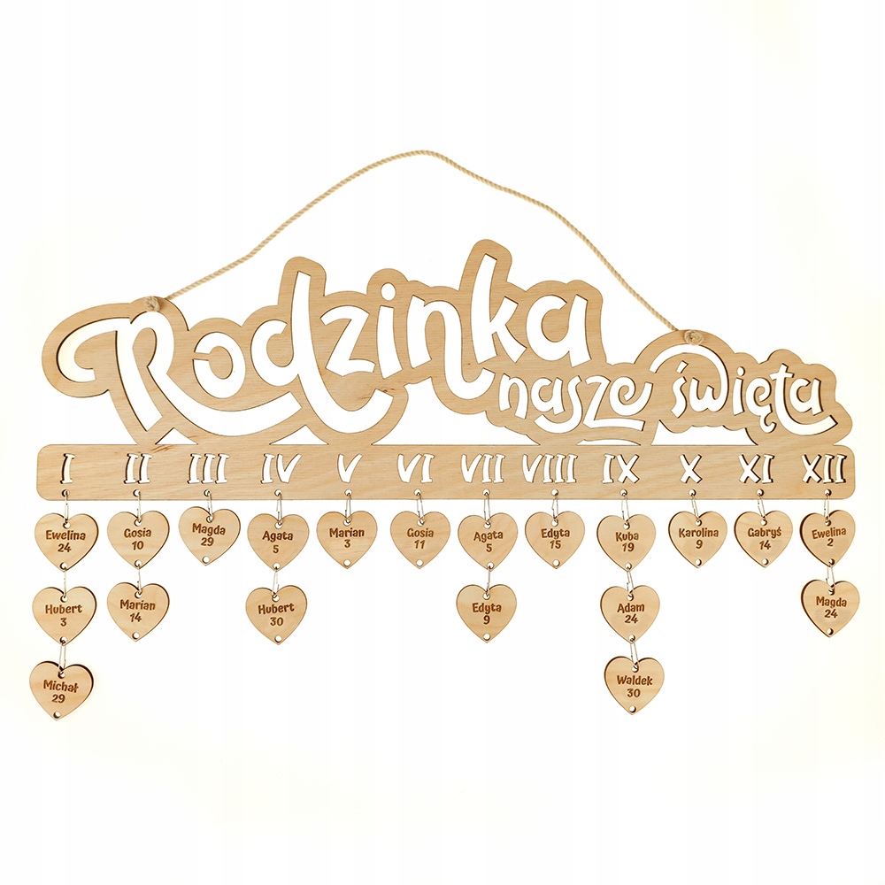 

Urodziny mojej rodziny-kalendarz z grawerem.PERSO.