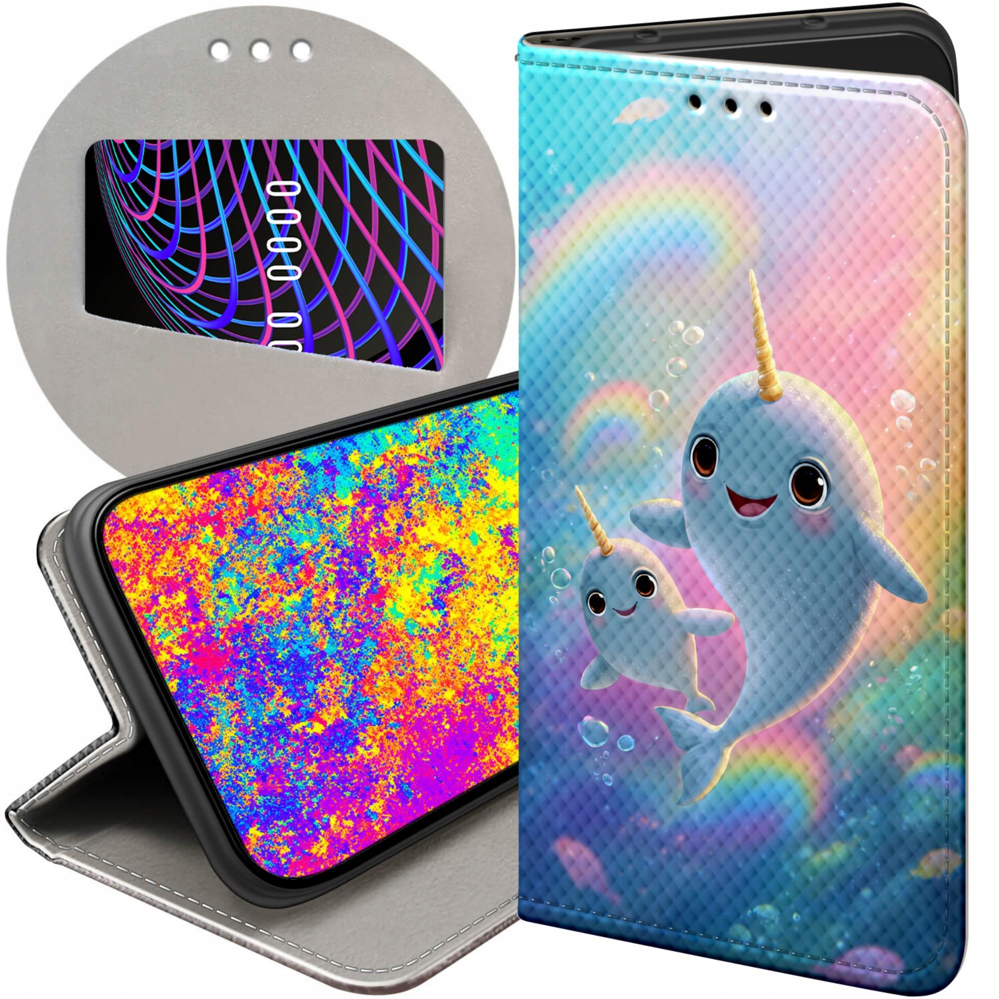 Etui Z Klapką Do Xiaomi 15T 5G Narwal Bajki Morskie Zwierzęta Futerał