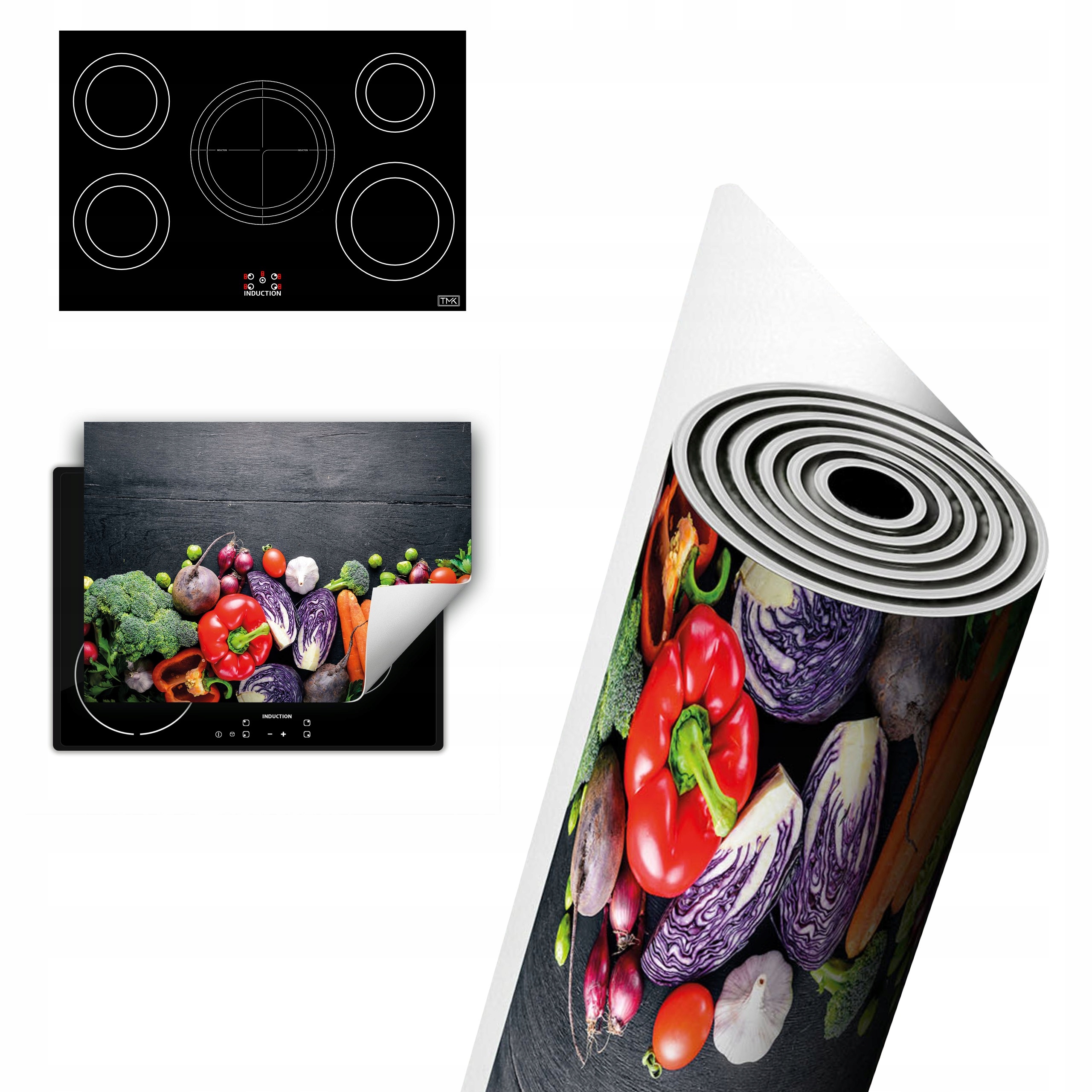 Vinylová Ochrana Na Indukci Pracovní Deska 80x52 zelenina