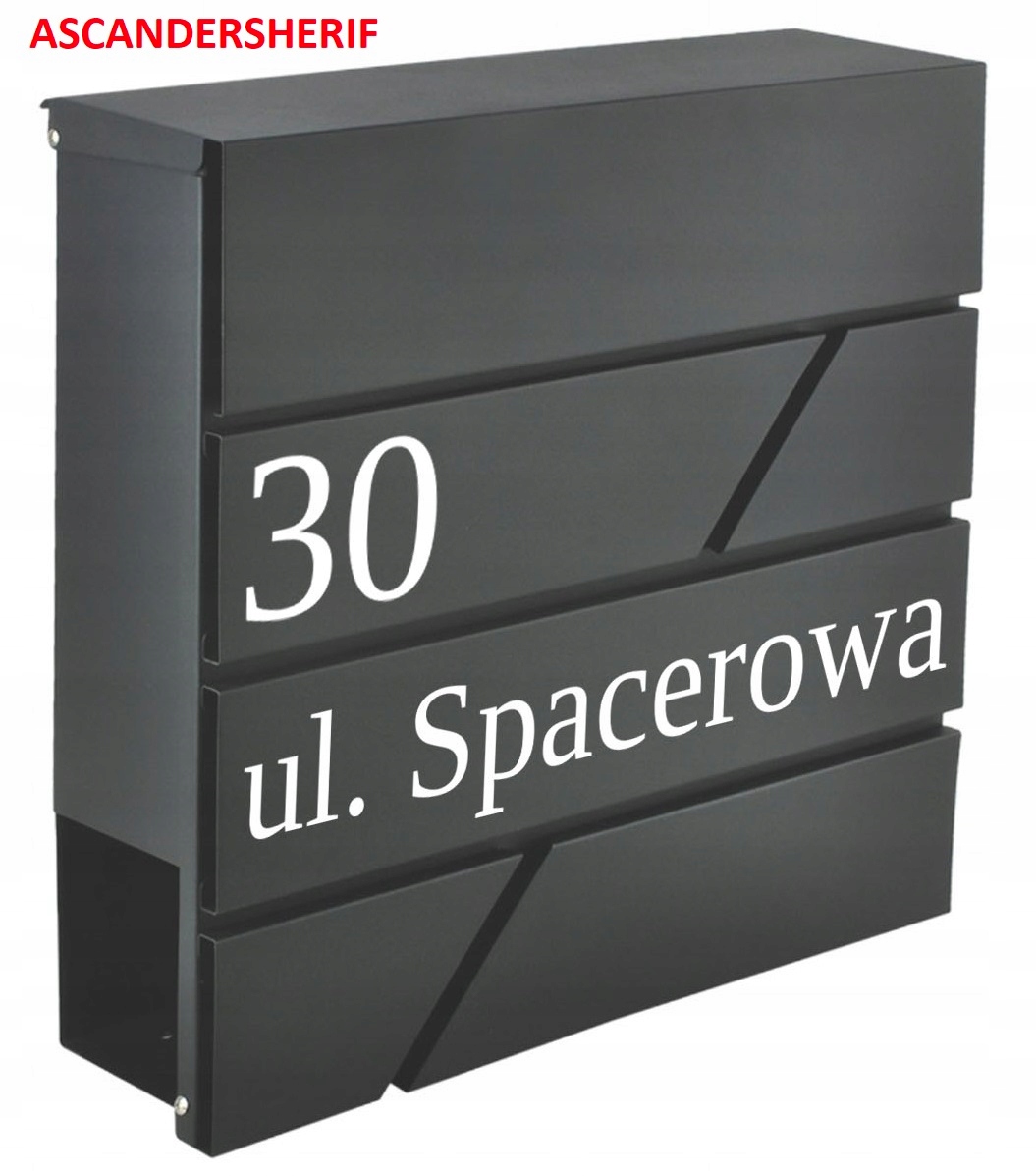 Poštovní Schránka Na Dopisy Novinová Černá S Číslem Domu Adresou Tisk Uv