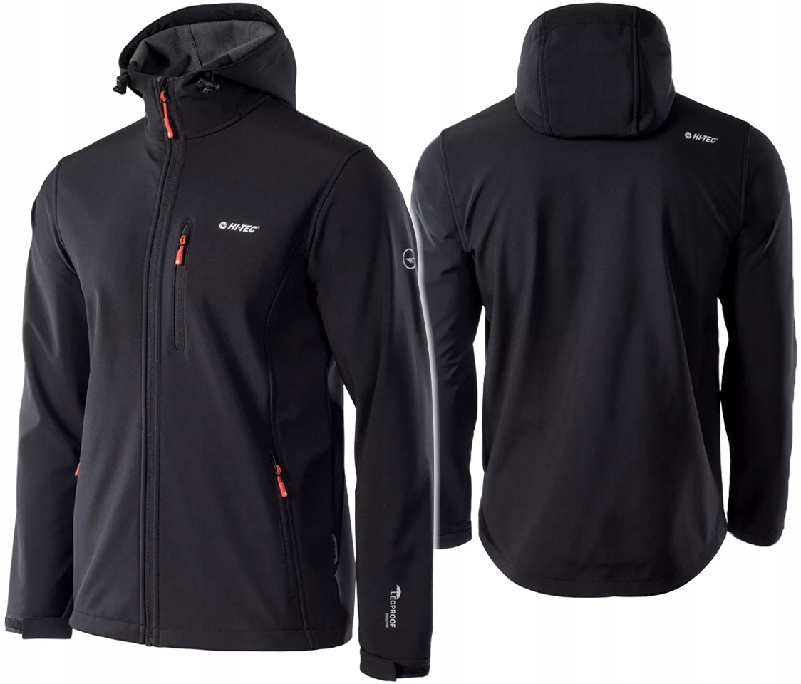 Pánská softshellová bunda Hi-tec Caen s kapucí Voděodolná Membrána 8000 XXL