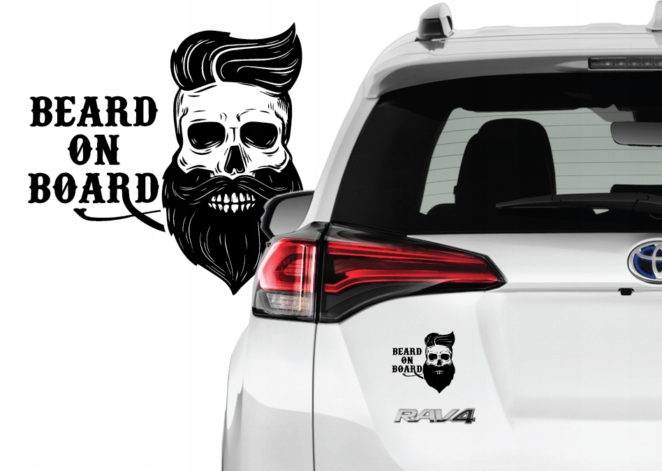 

Naklejka na samochód brodacz beard on board broda
