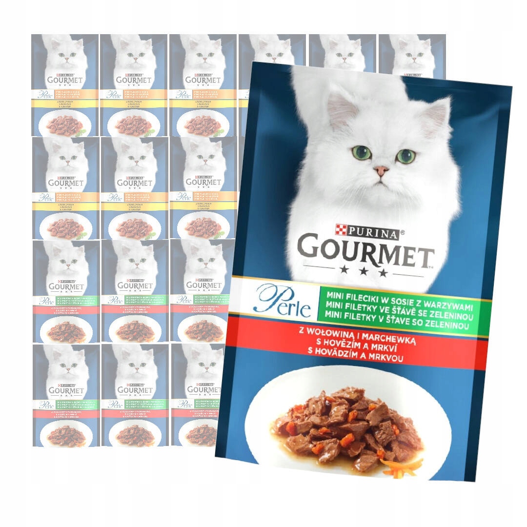 Levně Purina Gourmet Perle Filety Hovězí Kuře V Omáčce Krmivo Pro Kočky 24x85 g
