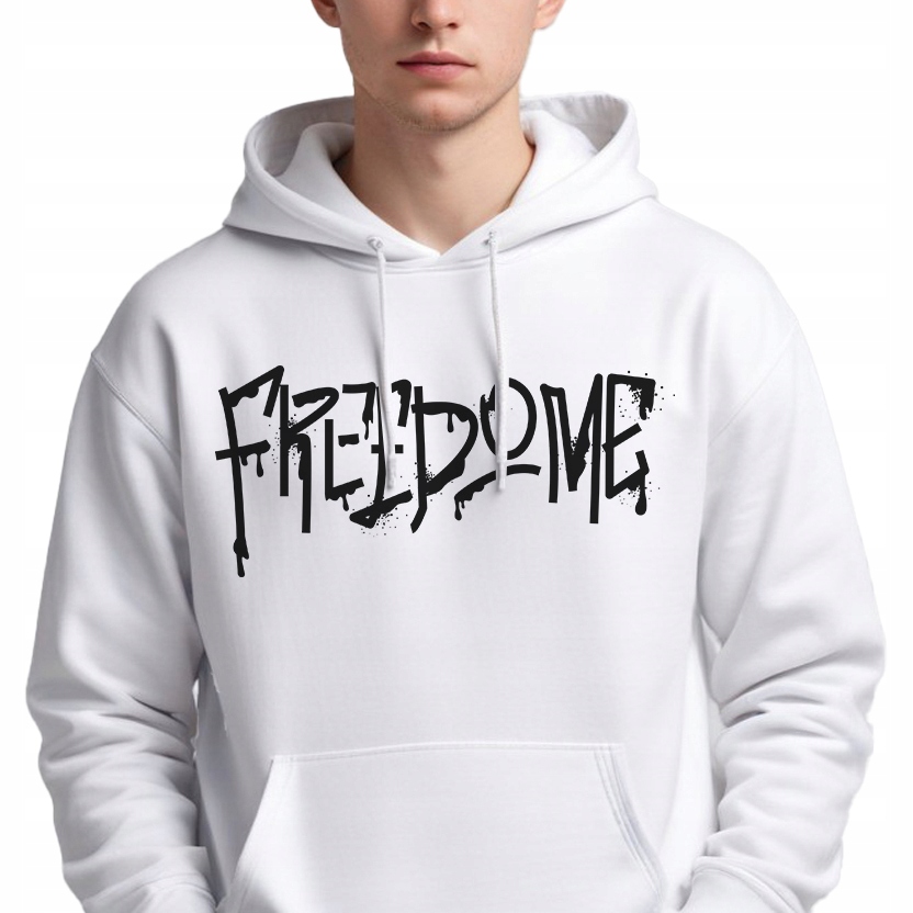 Fredome Bílá Mikina S Kapucí streetwear, módní Dárek Vel M