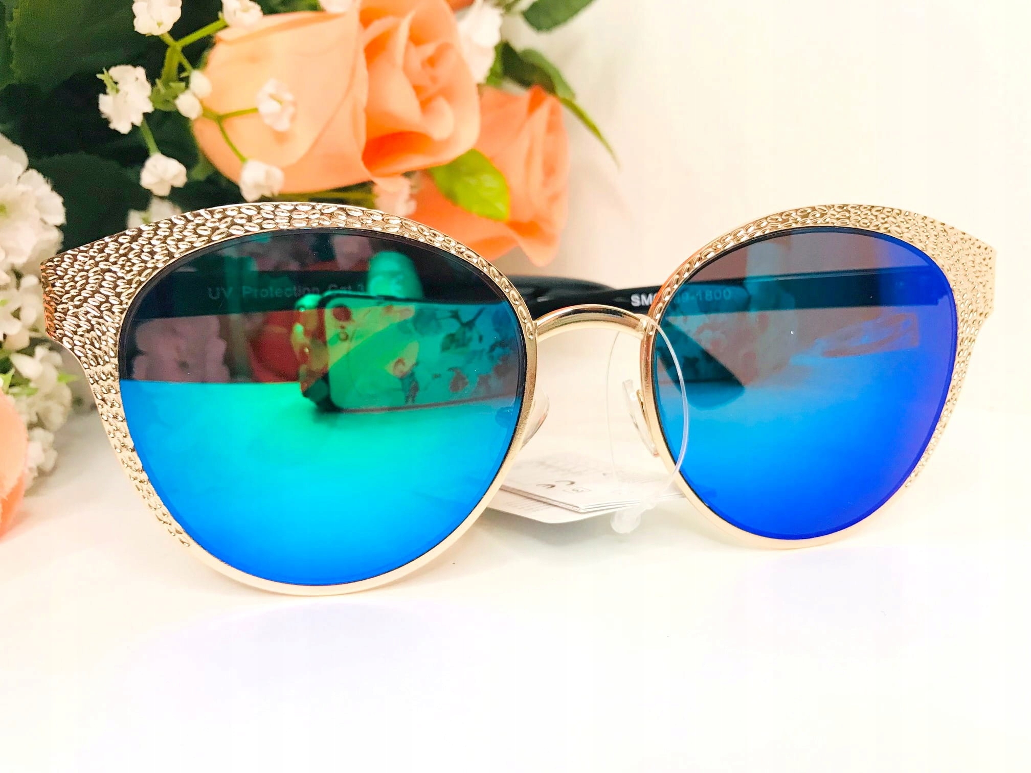 

Okulary przeciwsłoneczne damskie kocie oczy lustra