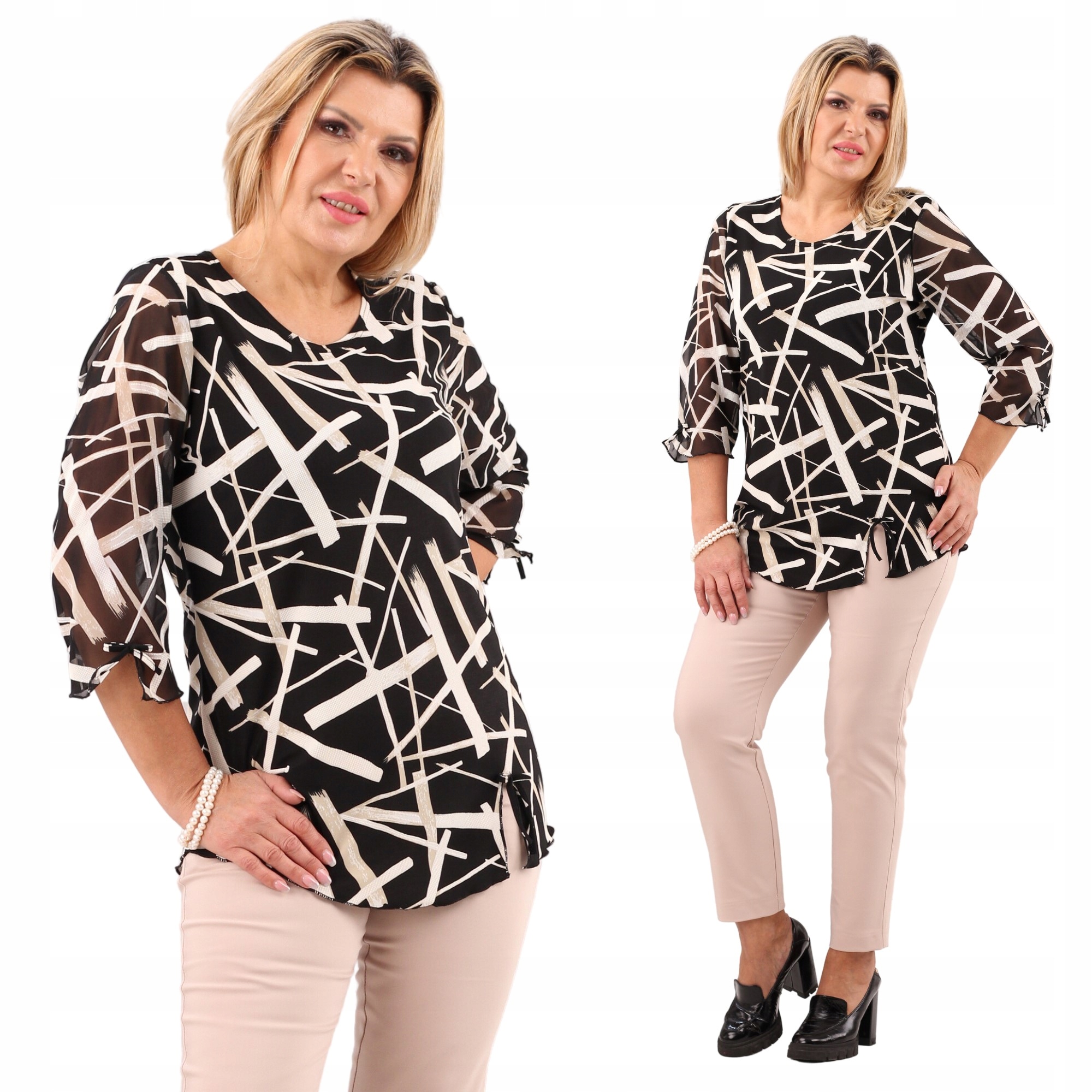 bluzka we z rękawem 3/4