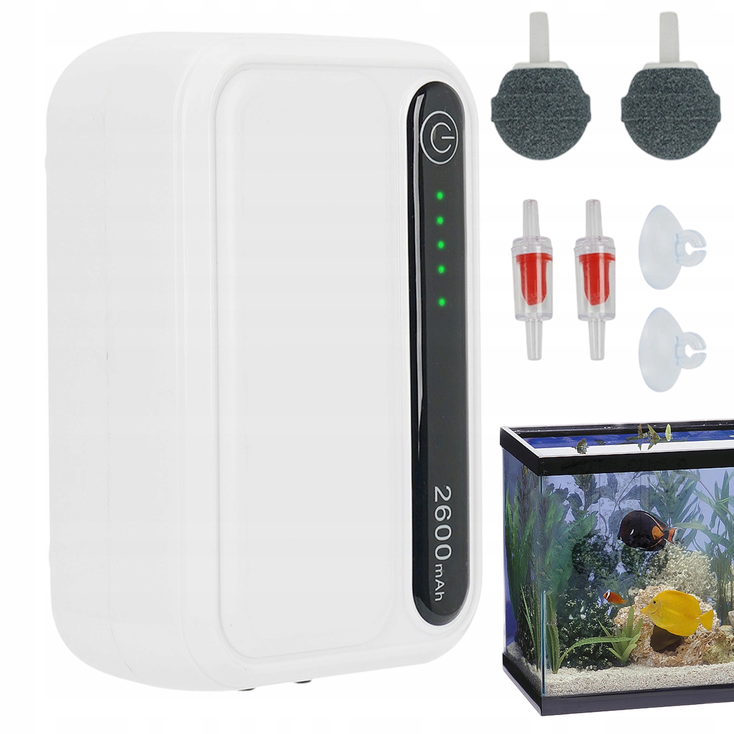 Levně Vysoce Kvalitní Akvarijní Vzduchová Pumpa 3W 2600MAH 30-100L