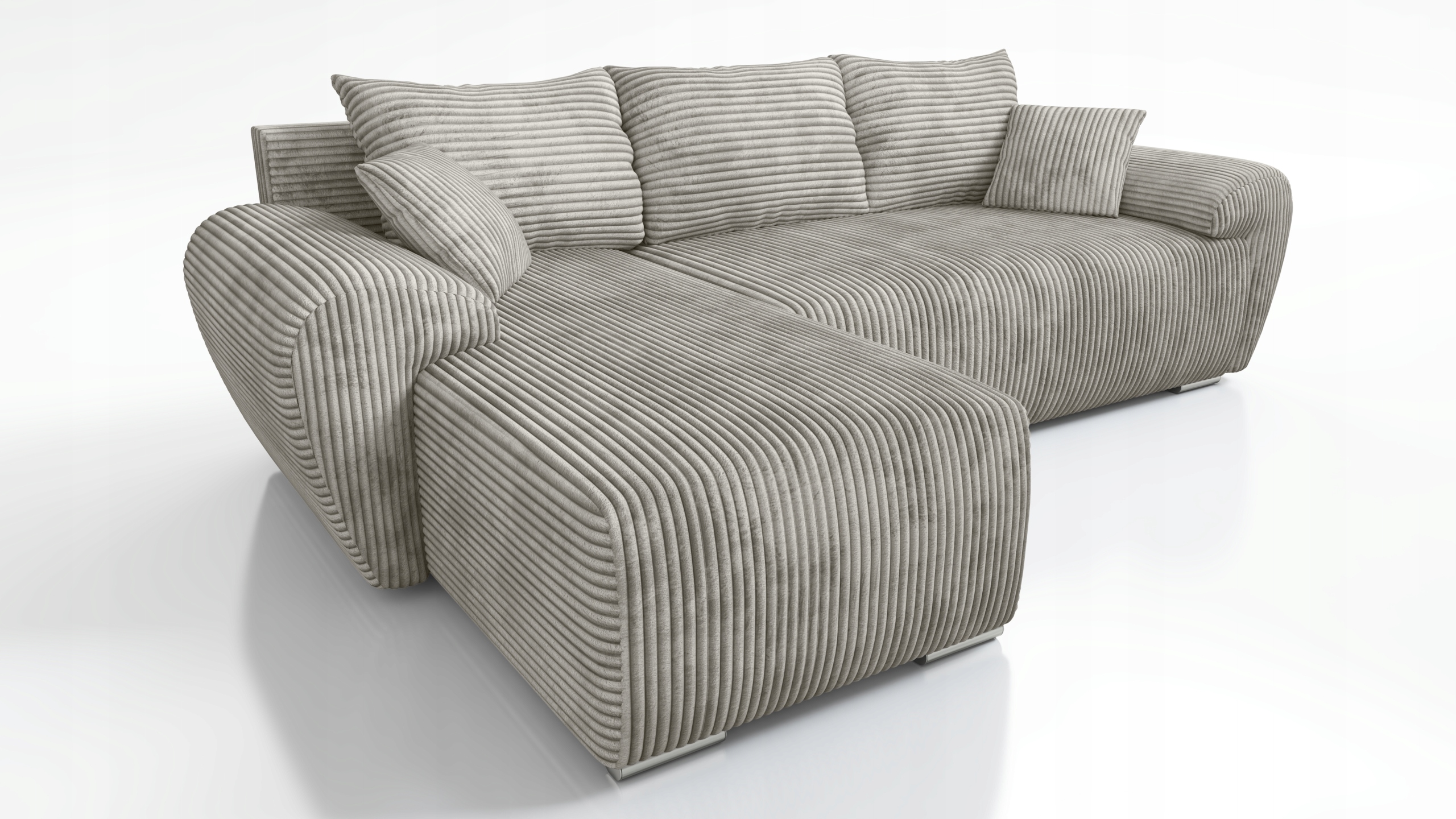 Béžový Rohová Sedací Souprava S Funkcí Spaní Ubo Manšestr Rohová Sedačka Do Obývacího Pokoje Nádoba