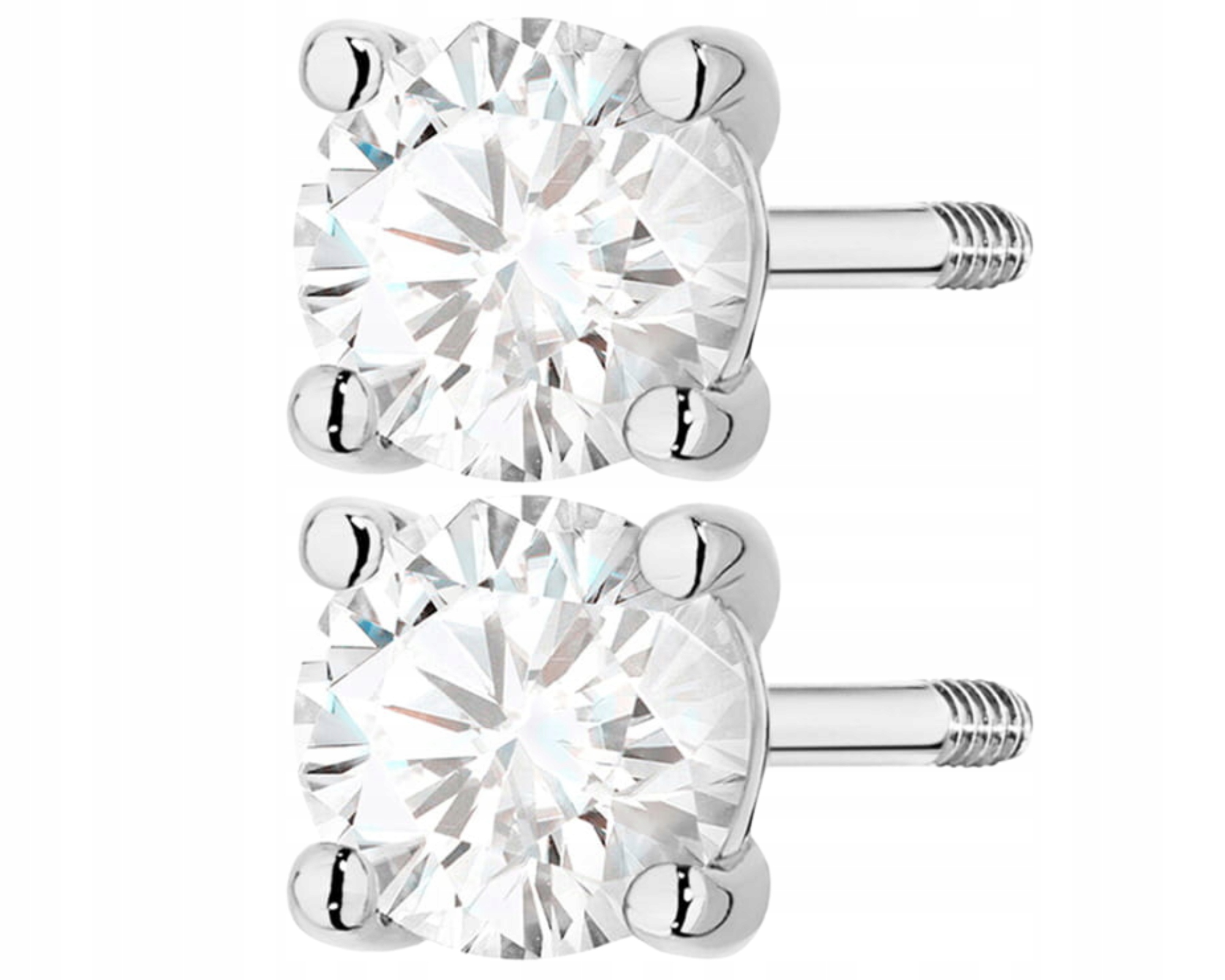 Bílé Zlato Náušnice Diamant Šroubovací Pěncí Ryzost 585 Dárek