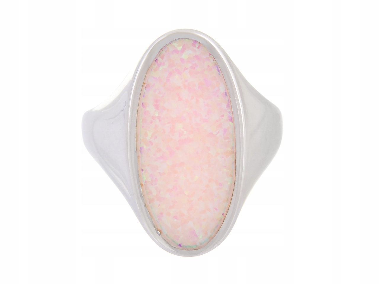 Vel Stříbrný Prstýnek 0,14 S Opálem 23 MM Dárek