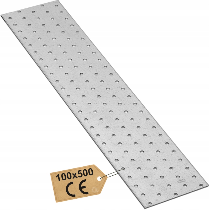 PP17 PŁYTKA PERFOROWANA ŁĄCZNIK CIESIELSKI PŁASKI OCYNK ATEST 100x500