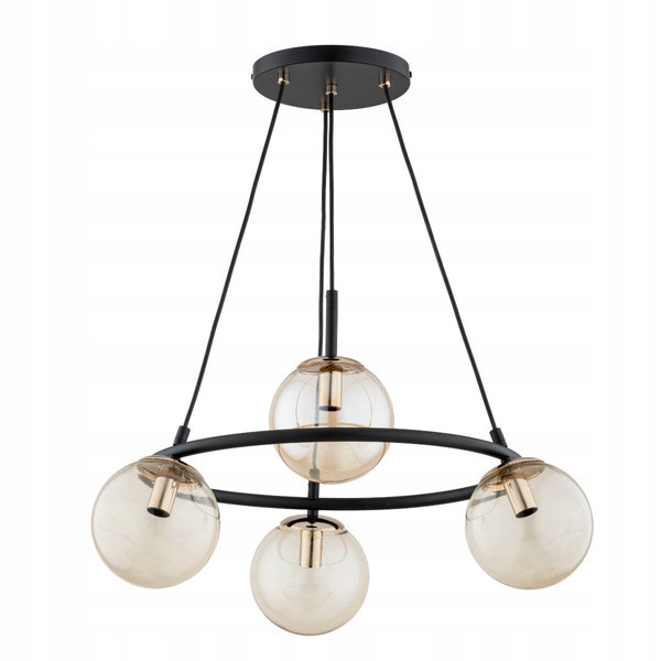Závesná lampa Ringo 4xE14 Industriálna čierna-zlatá 10W Alfa