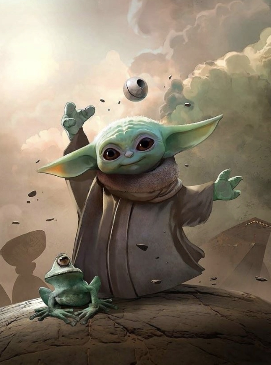 Naklejki na ścianę STAR WARS Mandalorian Baby Yoda 120 cm