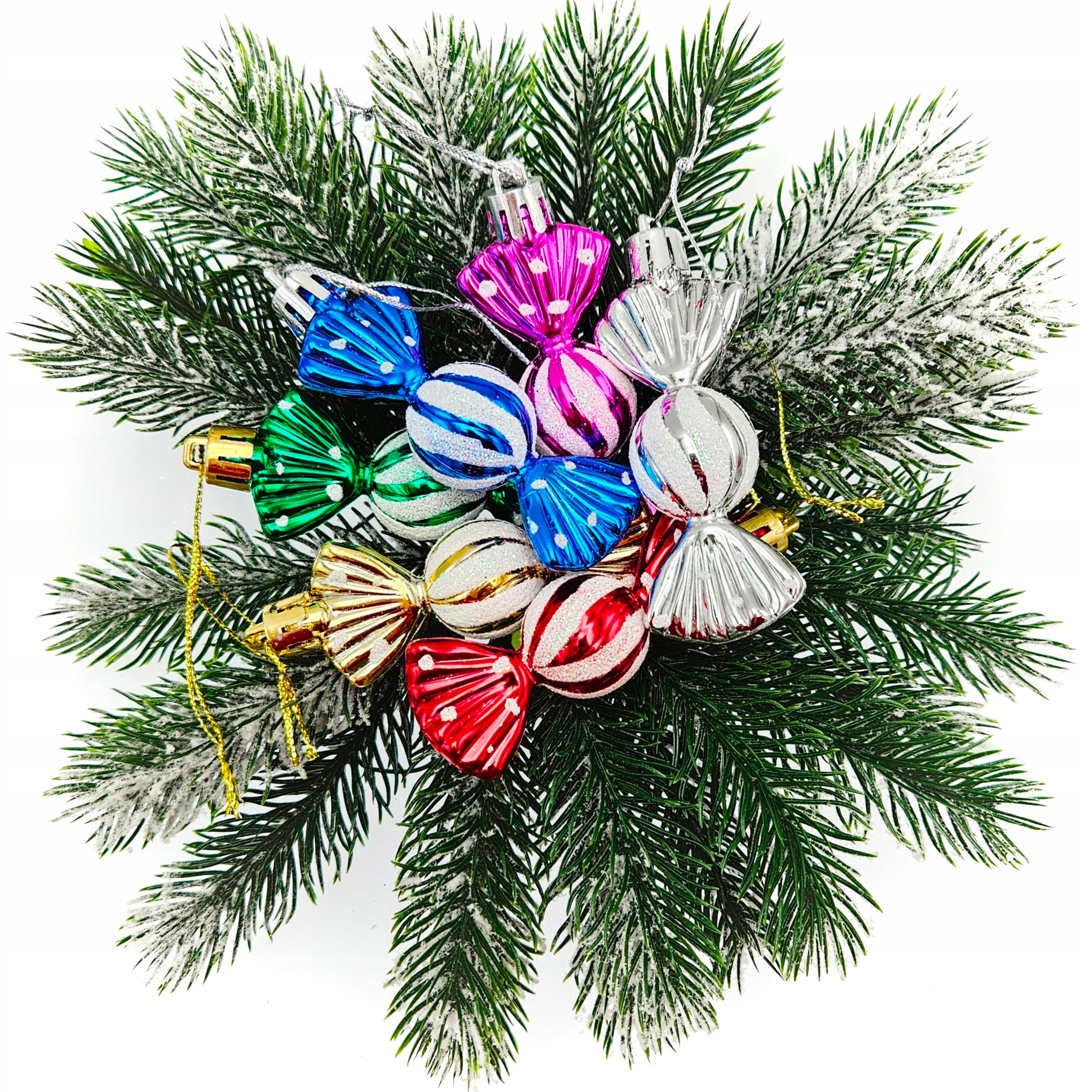 BOMBKI PLASTIKOWE NA CHOINKĘ STROIK 6SZT BOMBKI CHOINKOWE Kolor biały