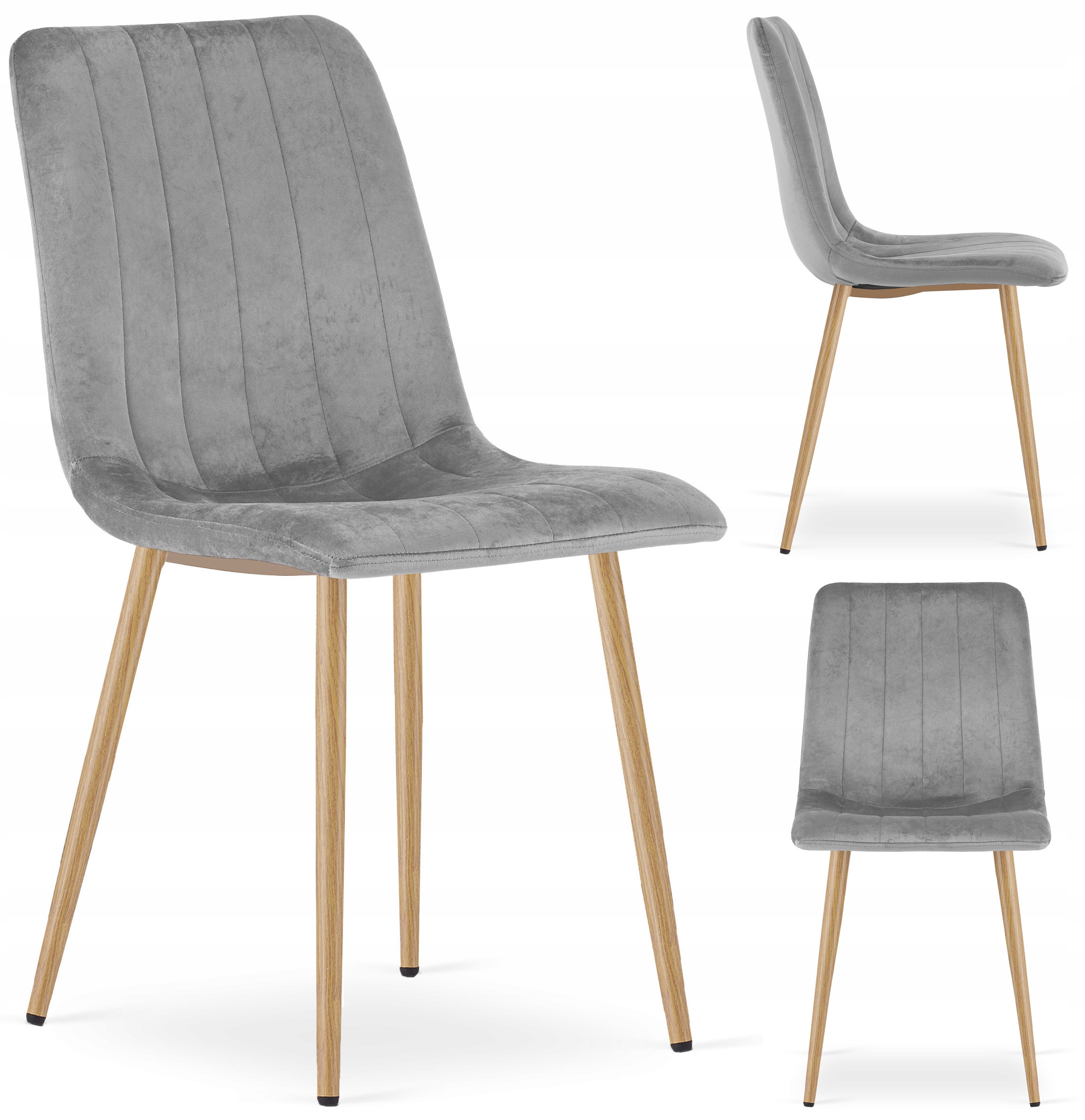 Krzesło Tapicerowane Welurowe Velvet do Salonu Kuchni Jadalni Simple