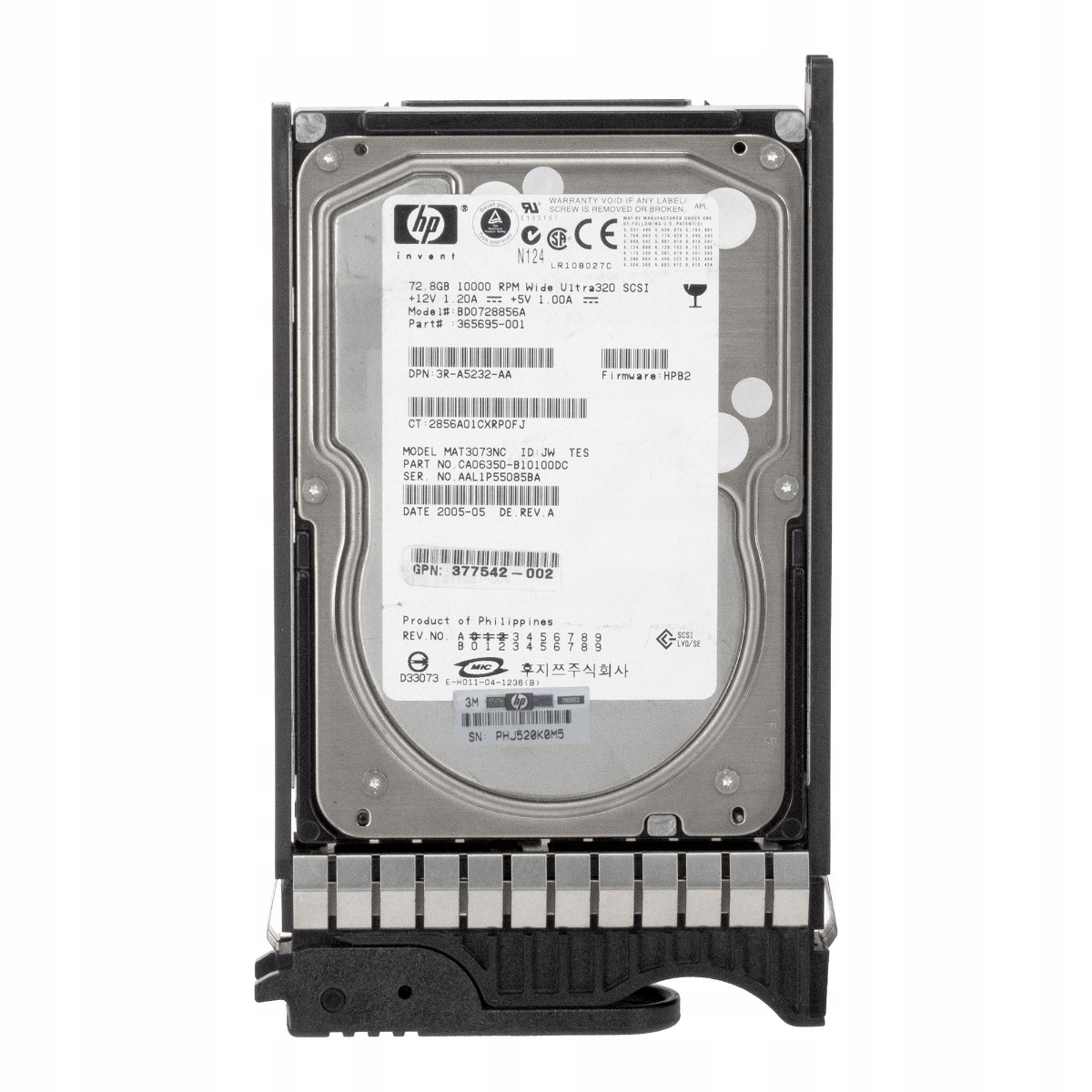 Hp 3655695-001 73GB Scsi U320 10K 8MB 3.5'' BD0728856A