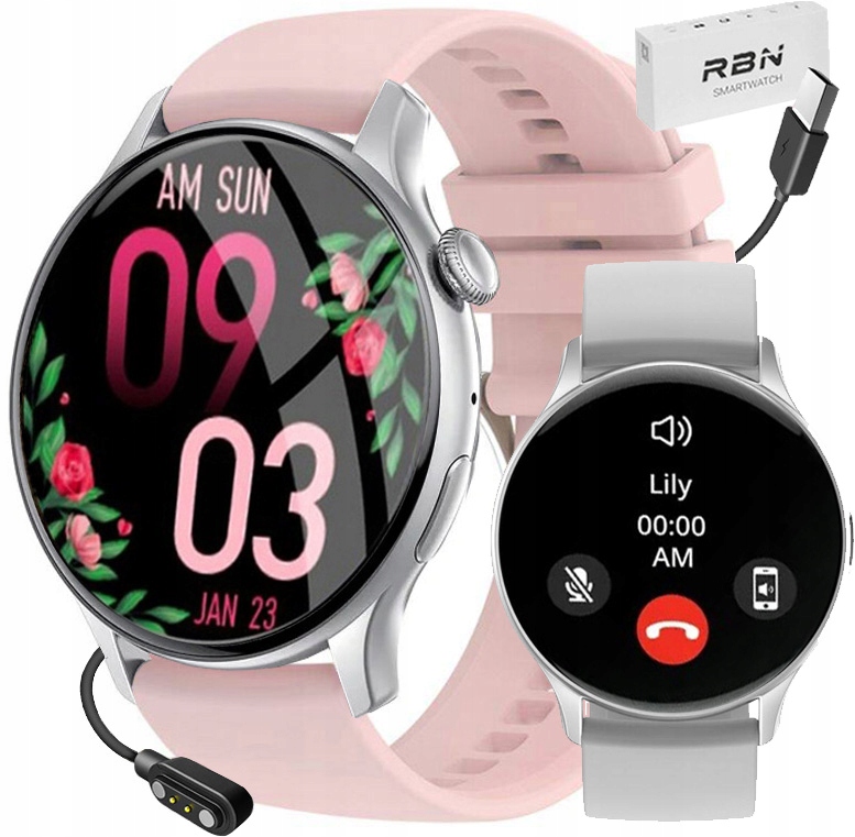 Dámské hodinky Chytré Hodinky Rubicon s Bluetooth hovory – kroky Sms, puls fb