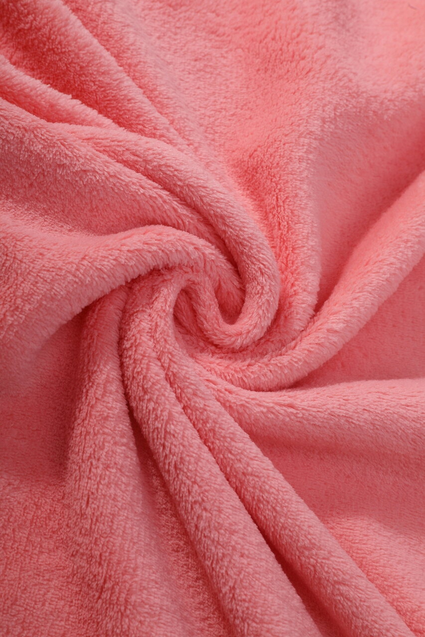 SZLAFROK Z KAPTUREM MIKROFIBRA KORALOWY L/XL CARLO Długość do kolan