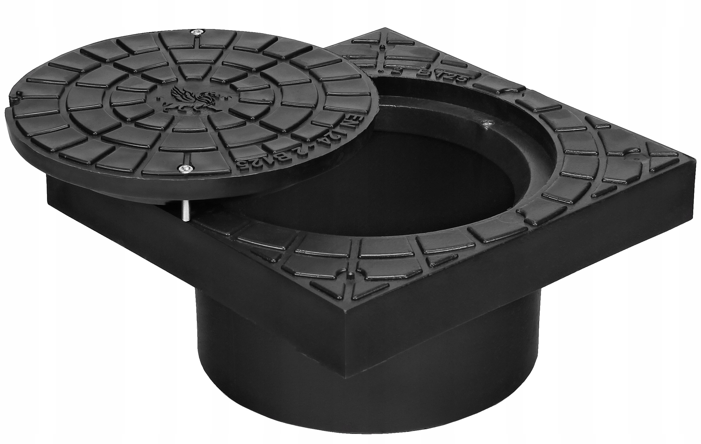 Kryt poklopu pro teleskop Studny 315 mm B125 (12,5T) Polský výrobek Černý