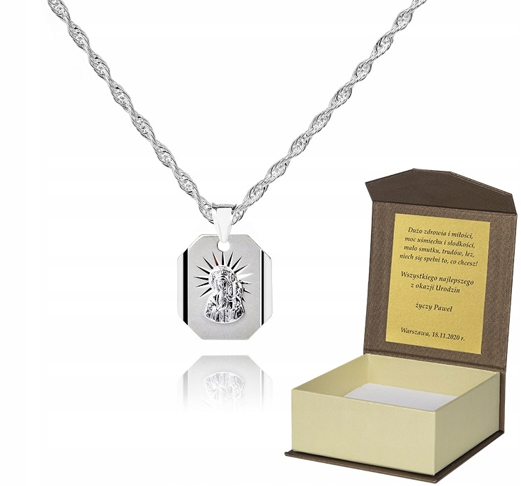 925 Stříbrný řetízek medailonek Dedikace 45 cm LM57
