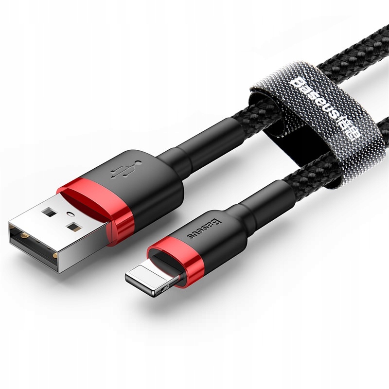Baseus kabel Cafule Usb Lightning 3,0m 2A czerwono-czarny