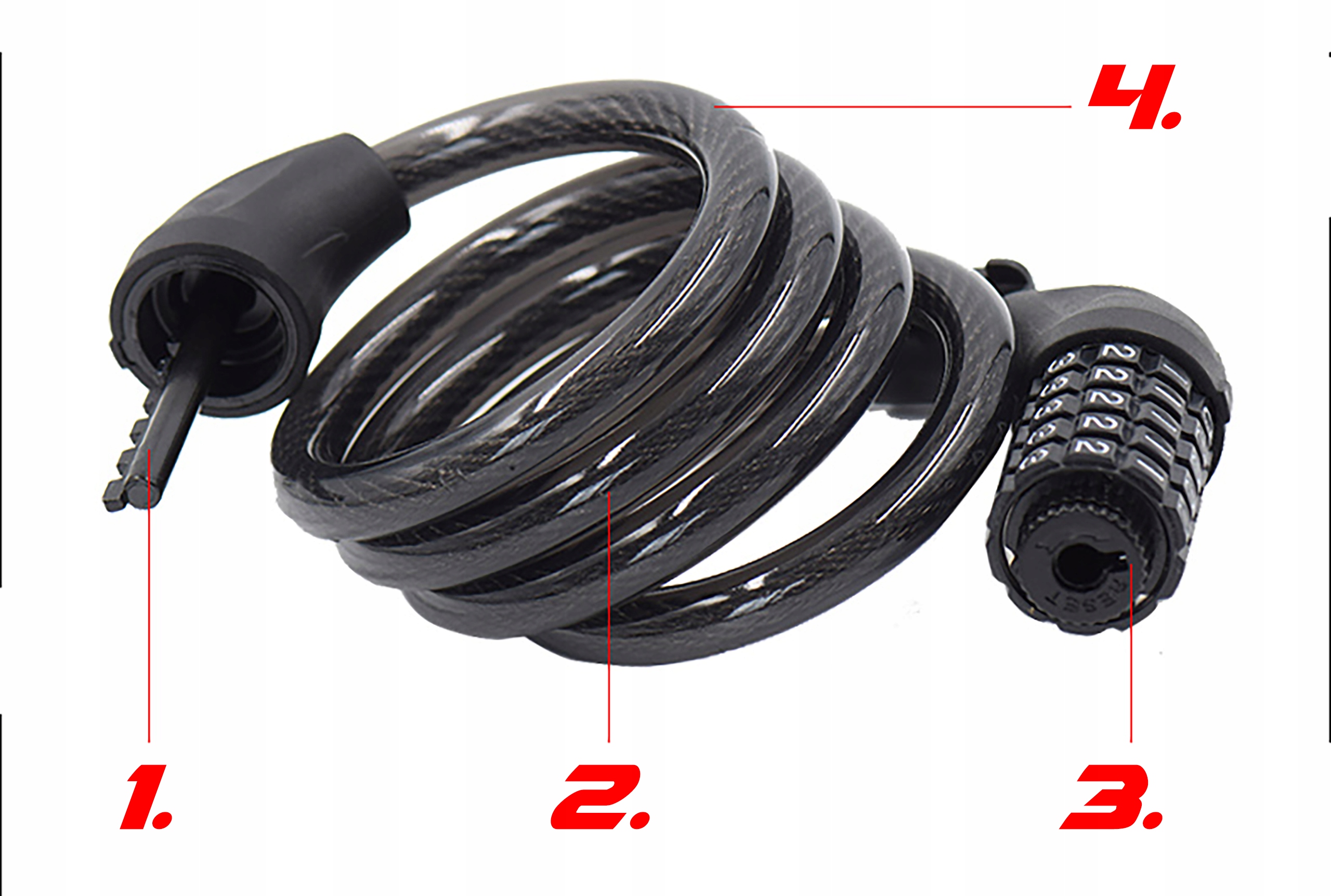 BLOKADA ROWERU NA SZYFR KOD SOLIDNE ZAPIĘCIE ROWER Waga 300 g