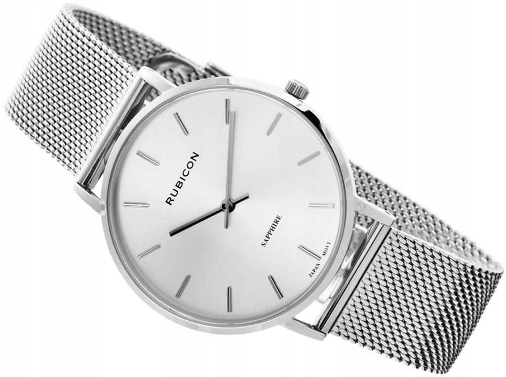 Elegantní Dámské Hodinky Rubicon RNBD76 RBN037 Stříbrné Mesh Safírové Sklo