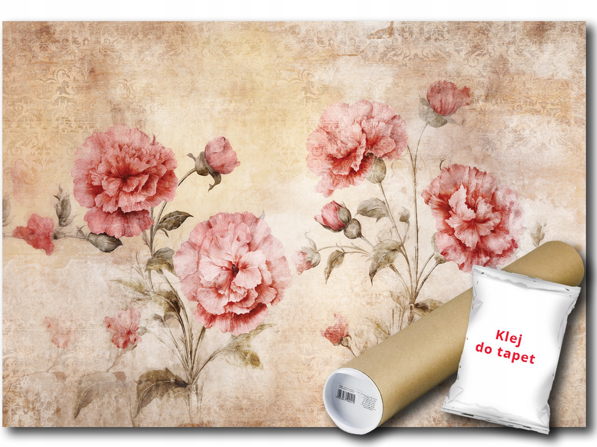 Fototapeta Flizelina Květiny Grafika Kresba Hřebíček Retro Vintage 312x219