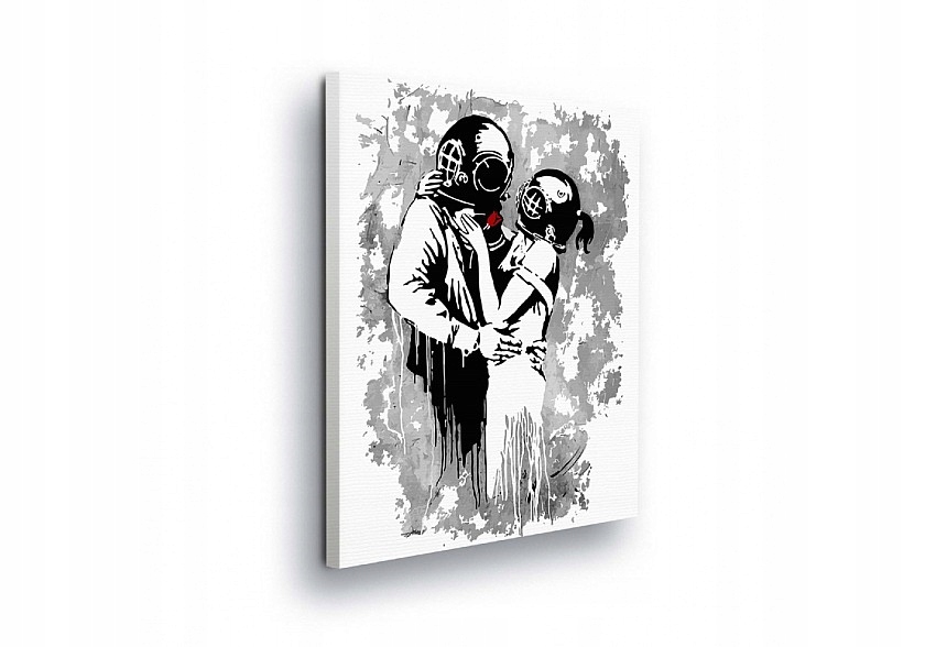 Obraz 75x100 Láska jednota blízkost Banksy moderní umění emoce