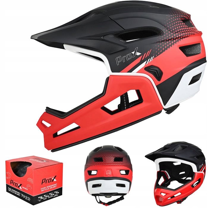 Cyklistická přilba Prox Cage II 55-58/60 cm Full Face červeno-černá Mtb Dh